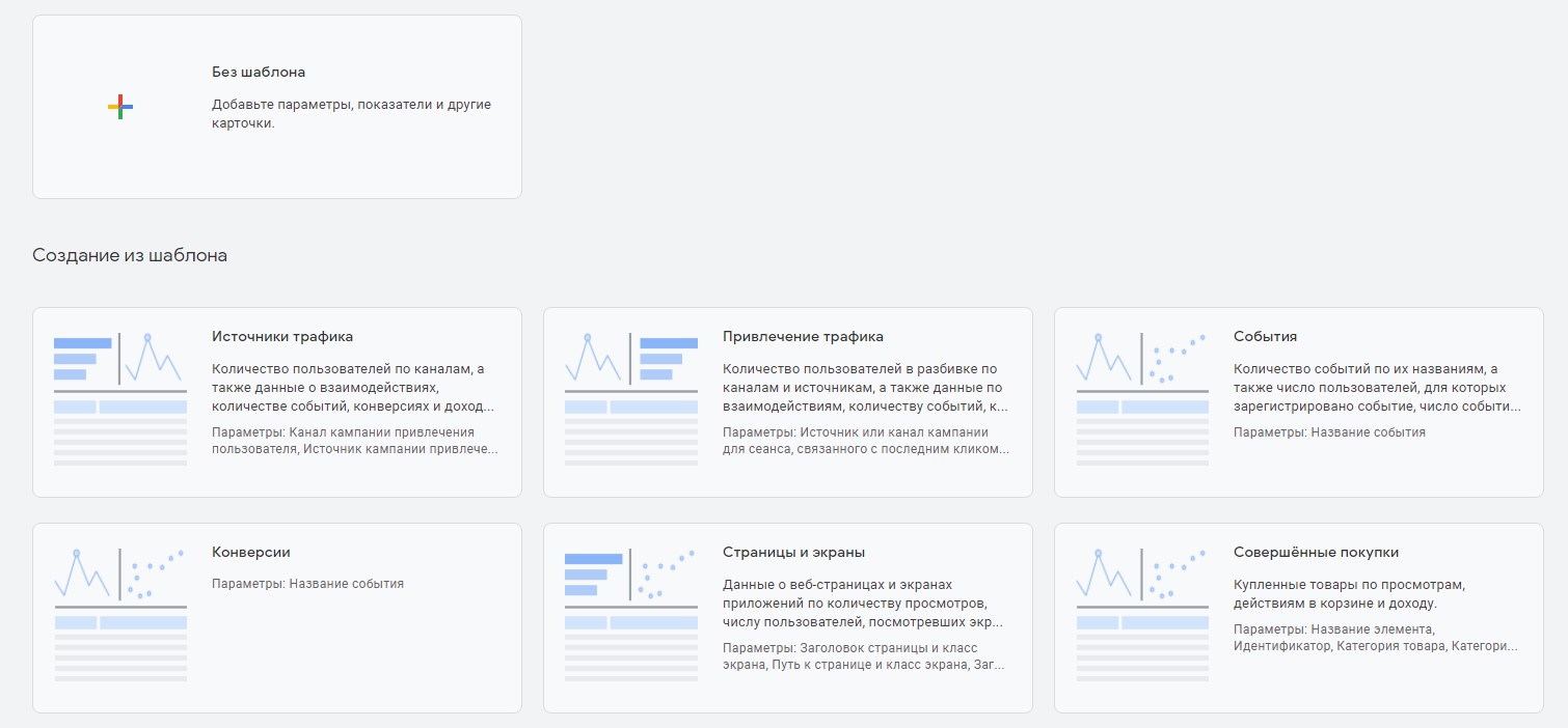 Создание отчетов в Google Analytics 4